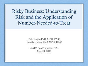Risky Business: Understanding Risk and the Application of Number