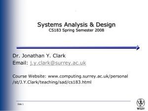 Systems Analysis and Design Allen Dennis and Barbara Haley Text