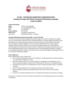 BT 465 – Integrated Marketing Communications