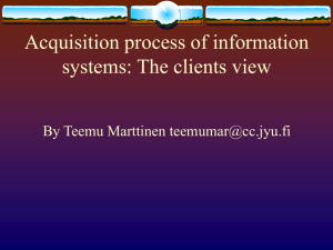 Acquiring process of information systems: The acquisitors view