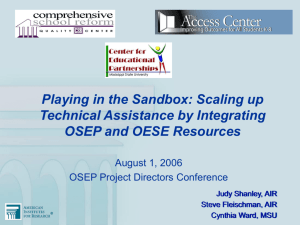 Playing in the Sandbox: Scaling up Technical Assistance by