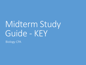 Biology Midterm Study Guide KEY