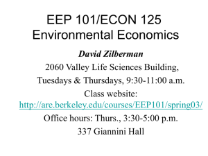 EEP 101/econ 125 Environmental Economics