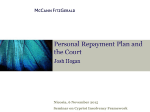 Personal Repayment Plan and the Court