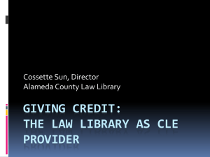Giving Credit: The Law Library as CLE Provider