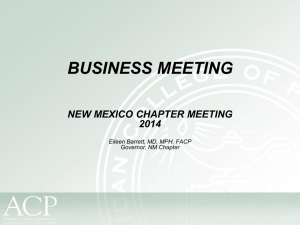 2014 New Mexico Chapter Business Meeting