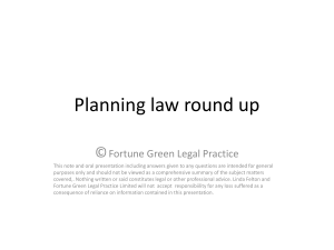 Planning law round up - Fortune Green Legal Practice