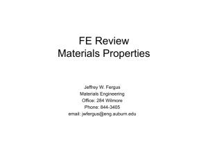 FE Review Materials Science and Structure of Matter