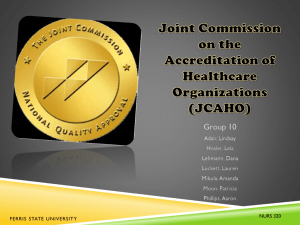 Joint Commission on the Accreditation of Healthcare Organizations