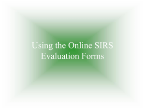 Using the Online SIRS Evaluation Forms
