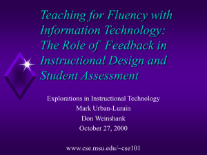 The Role of Feedback in Instructional Design and Student Assessment
