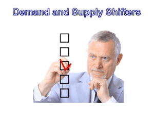 Supply and Demand Shifters