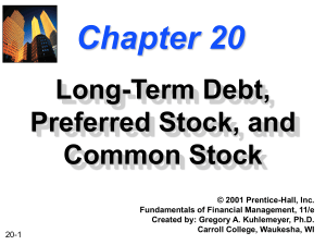 Chapter 20 -- Long-Term Debt, Preferred Stock, and Common Stock