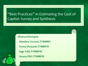 *Best Practices* in Estimating the Cost of Capital: Survey and