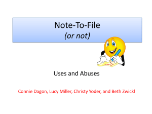 Note-To-File (or not)