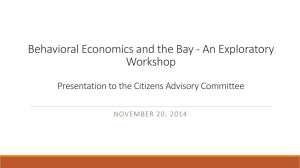 Update to STAC: Behavioral Economics and the Bay