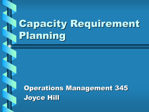Capacity Requirement Planning
