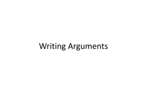 Week 9 Intro to Writing Arguments and Unpopular Opinion Practice