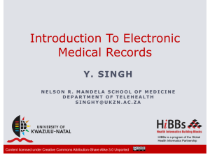 Intro. to Electronic Medical Records