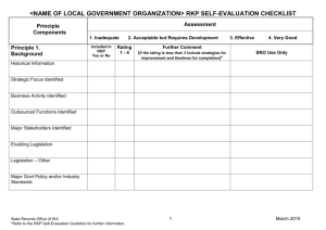 Local Government RKP Self Evaluation Checklist