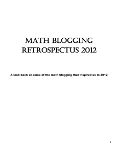 Math Blogging Retrospectus 2012