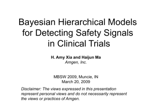Bayesian Hierarchical Models for Detecting Safety Signals in