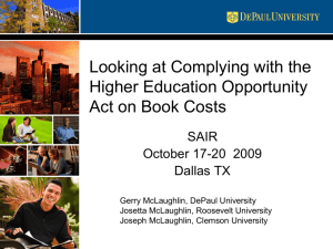 Looking at Complying with the Higher Education Opportunity Act on