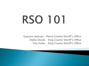 RSO 101 - Washington Association of Sheriffs and Police Chiefs