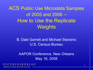 ACS Public Use Microdata Samples of 2005 and 2006