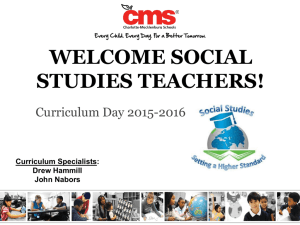 General Session Updates - CMS High School Social Studies