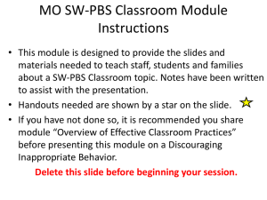Classroom Module Discouraging Inappropriate Behavior
