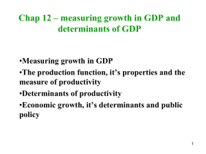 Chap 12 - Determinants of GDP and growth in GDP