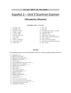 Español 2 – Unit 9 Scantron Examen (100