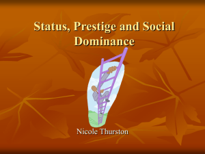Status, Prestige and Social Dominance