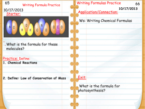 Writing Chemical Formulas