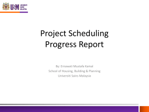 project scheduling & progress report