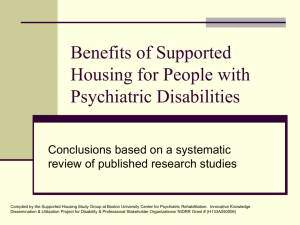 Benefits of Supported Housing for People with