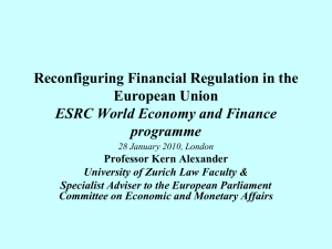 Financial supervision and crisis management in the EU