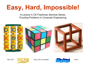 Frosh Seminar, Easy Hard - Electrical and Computer Engineering
