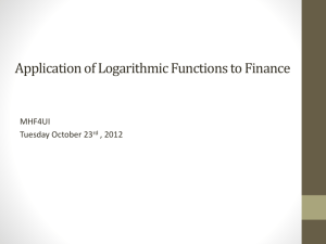 app of logarithmic functions to finance