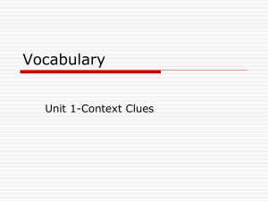 Vocab-Unit 1-Context Clues