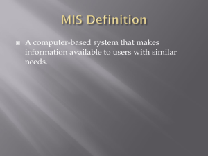 Information Reporting Systems (IRS)