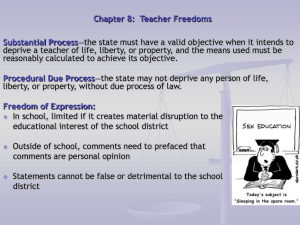 Chapter 8 Teacher Freedoms