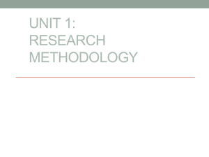 RESEARCH METHODOLOGY NOTES