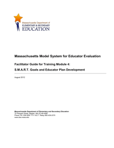 MA Model System Training Module 4: S.M.A.R.T. Goals and