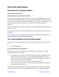 Third Party Debt Notices - Family Court of Australia