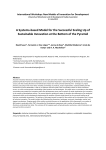 A systems-based model for the successful scaling up of sustainable