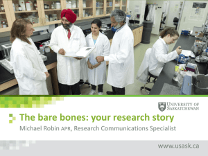 The bare bones: your research story.