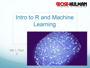 Intro to R and Machine Learning