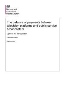 The balance of payments between television platforms and